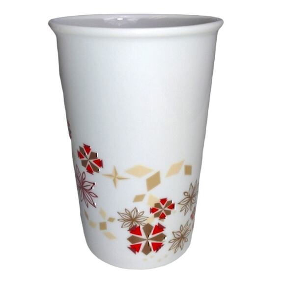 Starbucks 2013 Winter Poinsettia Tapered Coffer/Tea Mug Collectible - Picture 2 of 5